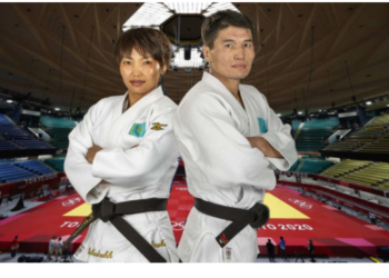 Казахстаны жүдоч Г.Отгонцэцэг,  Элдос Жумаканов нар зодог тайллаа